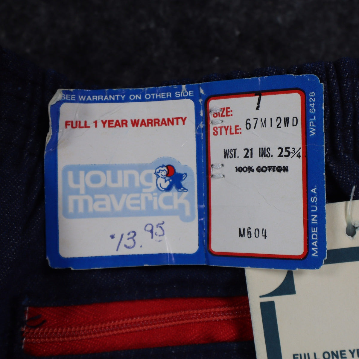 Young Maverick Vintage Girls 7 Blue Red Stripe Flare Jeans NWT - take2supply