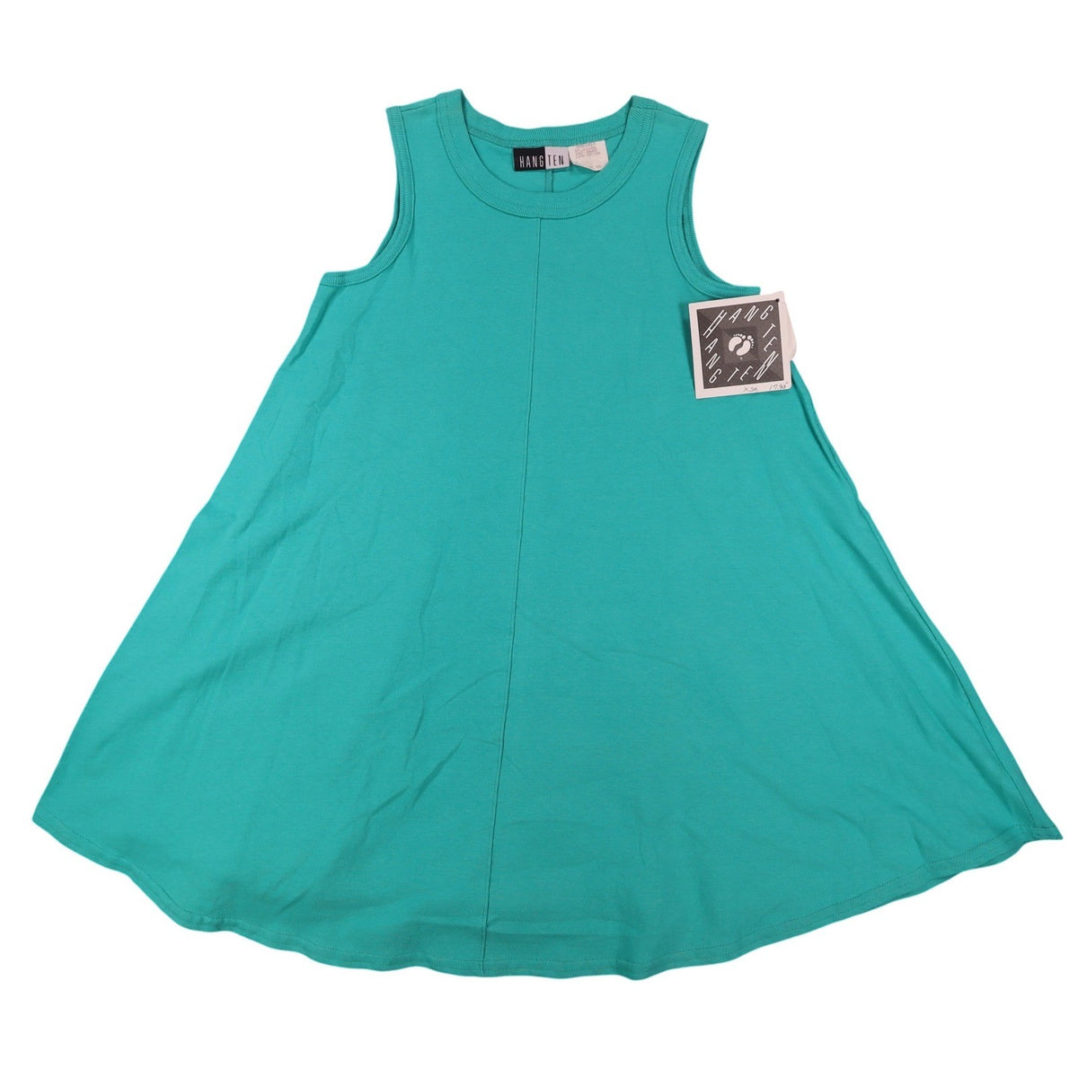 Hang Ten Tank Top Womens XS Vintage 90s Teal Cotton A-Line Sleeveless USA Made - take2supply