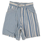 Lee Striped Denim Shorts Girls 7 Slim Vintage 90s Blue White Cotton Deadstock - take2supply