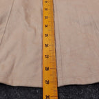 Erin London Open Front Jacket Womens Large Tan Faux Suede Laser Cut Eyelet NEW - take2supply