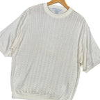 IRVINE PARK Mens XLG Cream Cable Knit Short Sleeve Sweater - take2supply
