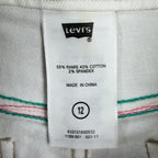 Levi's Y2K Bermuda Shorts Girls 12 White Denim NWT Deadstock - take2supply