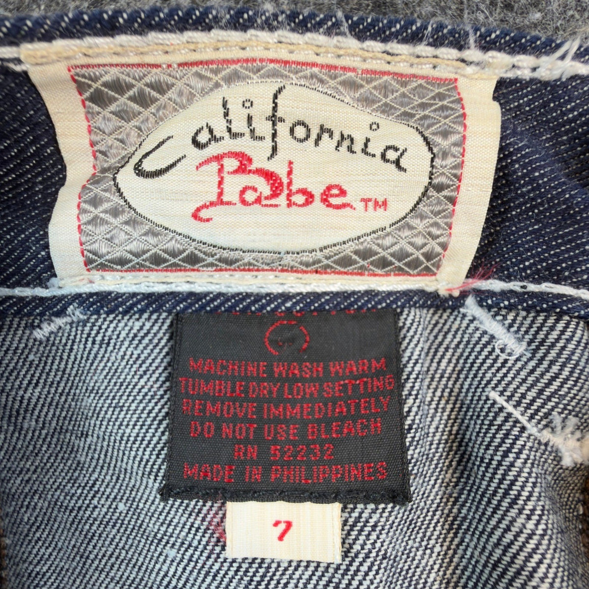 California Babe Jeans Womens 7 Blue Cotton High Waist Flare Vintage 70s - take2supply