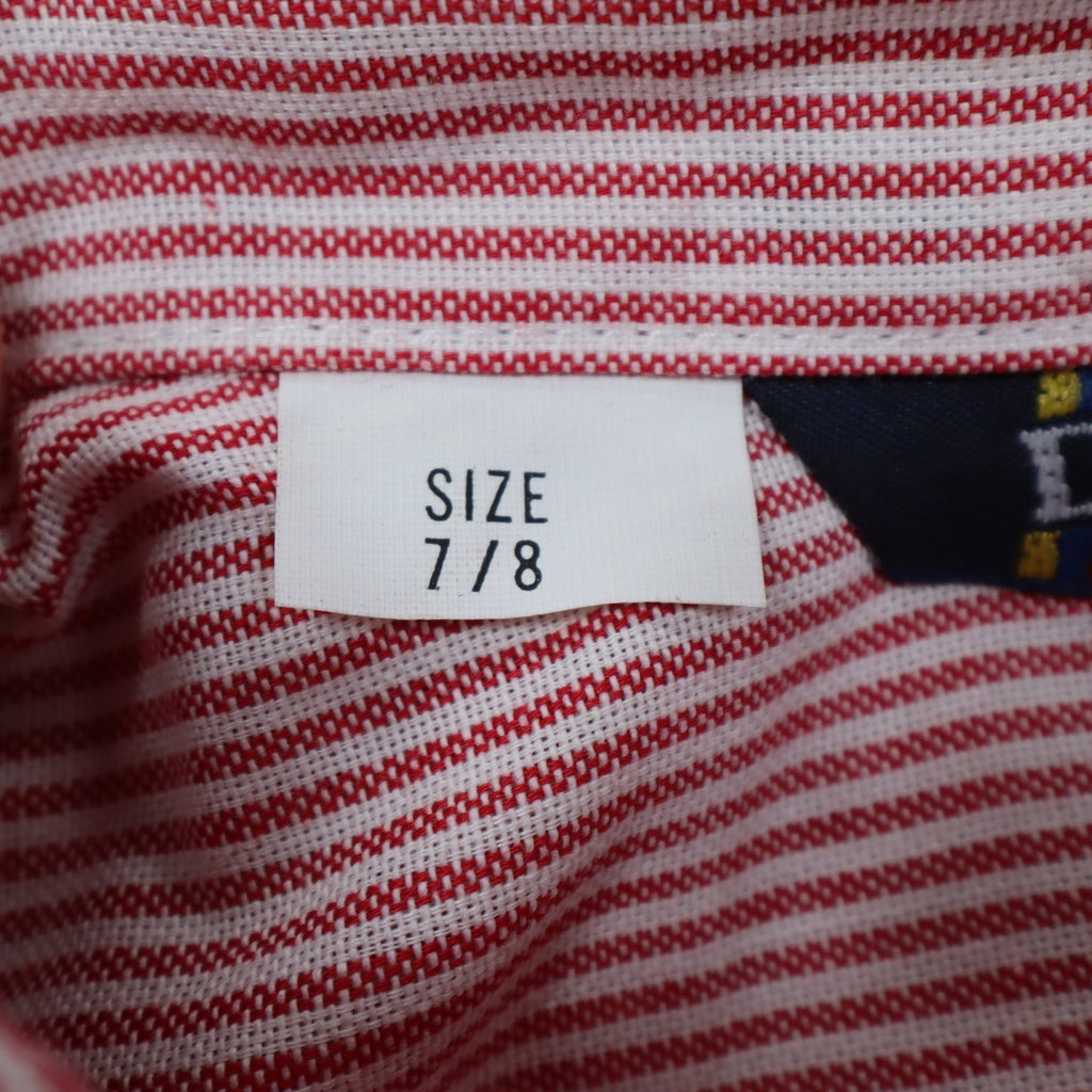 Dee Cee Striped Button Down Shirt Womens 7/8 Vintage Red White Short Sleeve USA - take2supply