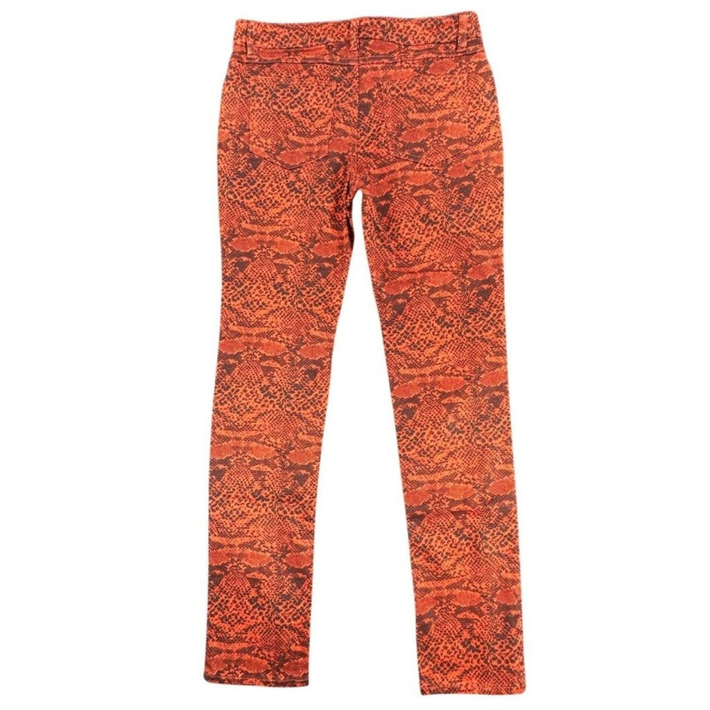 My Michelle Skinny Jeans Girls 14 Red Orange Snakeskin Stretch Denim NWT - take2supply