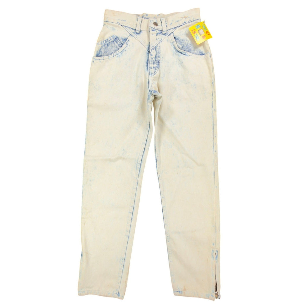 Lee 80s Vintage Marin Riders Jeans Girls 12 Acid Wash Yellow NWT C508 - take2supply