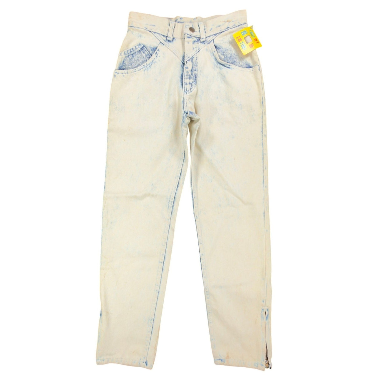 Lee 80s Vintage Marin Riders Jeans Girls 12 Acid Wash Yellow NWT C508 - take2supply