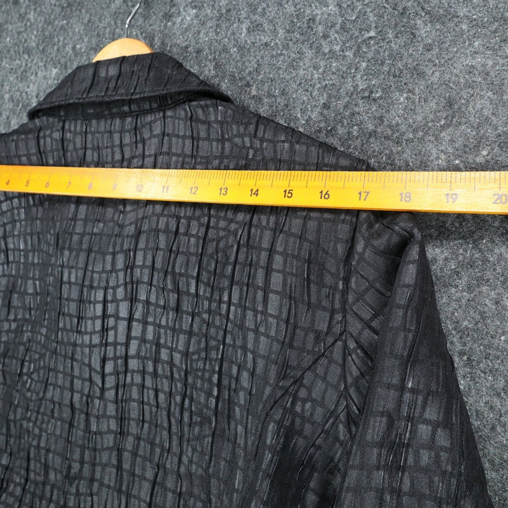 N Touch Zip Up Jacket Womens 14 Black Textured Crinkle Mock Neck New NWT - take2supply