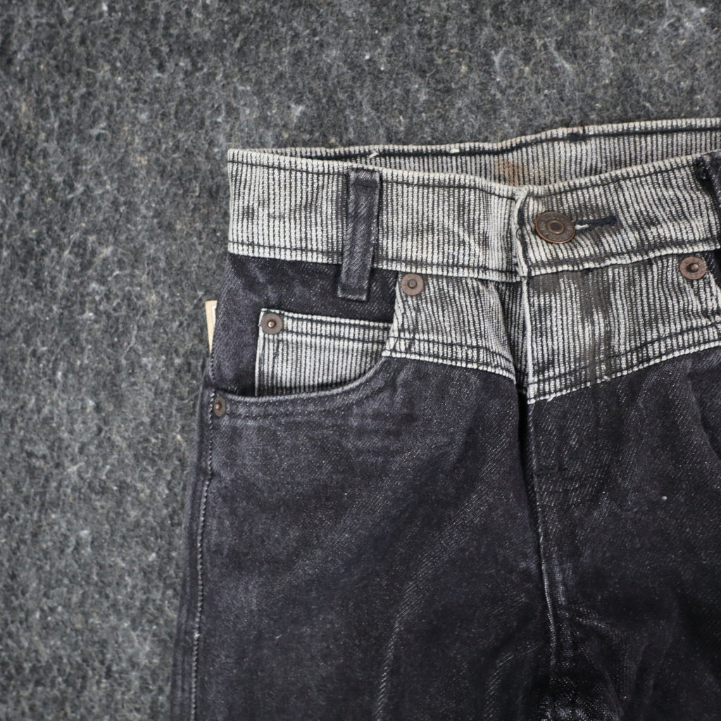 Levi's Tapered Leg Jeans Womens 9 Vintage 90s Black Striped Reverse Silhouette - take2supply