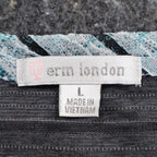 Erin London Top Womens L Blue Black Striped Textured Knit Long Sleeve NWT - take2supply