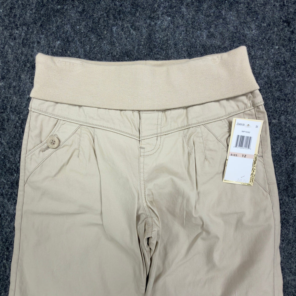 Jolt Y2K Bermuda Shorts Girls 12 Khaki Tan Cotton Stretch NWT New - take2supply