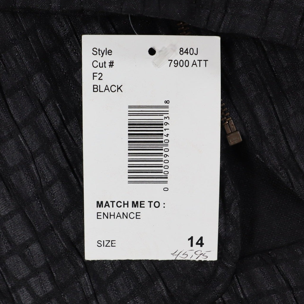 N Touch Zip Up Jacket Womens 14 Black Textured Crinkle Mock Neck New NWT - take2supply