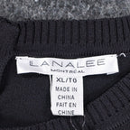 Lanalee Sweater Womens XL/1X Black White Striped Colorblock Back Zip Cotton Knit - take2supply