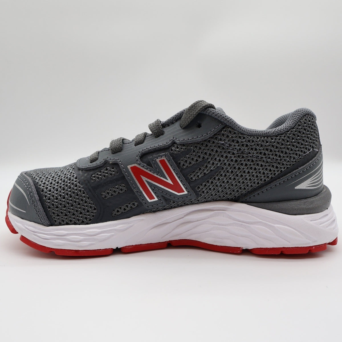 New Balance 680v3 Running Shoes Boys Size 12.5 Grey Red TechRide YP680LR - take2supply