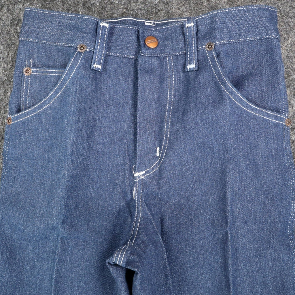 Maverick Straight Leg Jeans Boys 10 Reg Vintage 70s Blue Cotton Poly USA C951 - take2supply