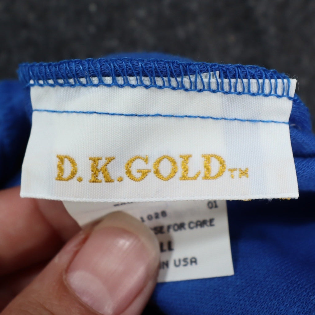 D.K. Gold Midi Skirt Womens Small Vintage 90s Blue Cotton Blend Made in USA NWT - take2supply