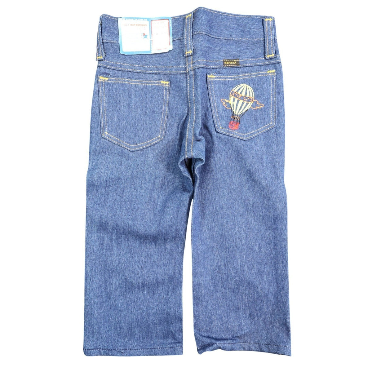 Young Maverick Jeans Toddler 2 Blue Cotton Straight Leg Vintage 70s 80s NOS - take2supply