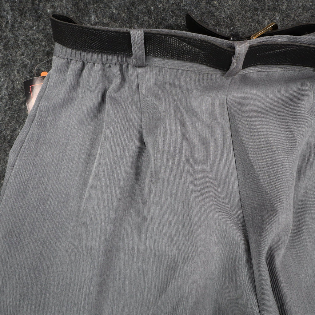 Sara Michelle Pants Womens 18 Gray Belted High Rise Dress Trousers USA NWT NOS - take2supply