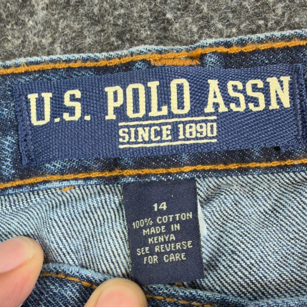 U.S. Polo Assn Carpenter Jeans Boys 14 Blue Cotton Easy Fit Utility NWT - take2supply