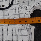 Marcona Reversible Quilted Jacket Womens Medium White Navy Grid Snap Front NWT - take2supply