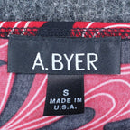 A. Byer Top Womens Small Y2K Red Black Swirl Metallic Knot Front 2-in-1 Layered - take2supply