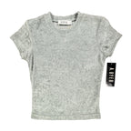 A. Byer Y2K Textured Tee Womens M Gray Polyester NWT - take2supply