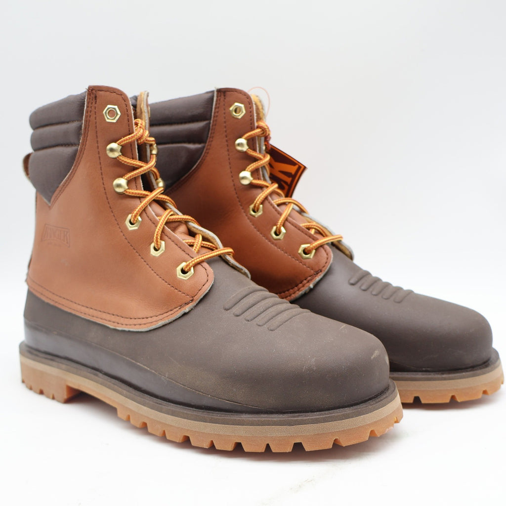 Ranger Insulated Hunting Boots Mens 8M Vintage Brown Leather Rubber Duck Boots - take2supply