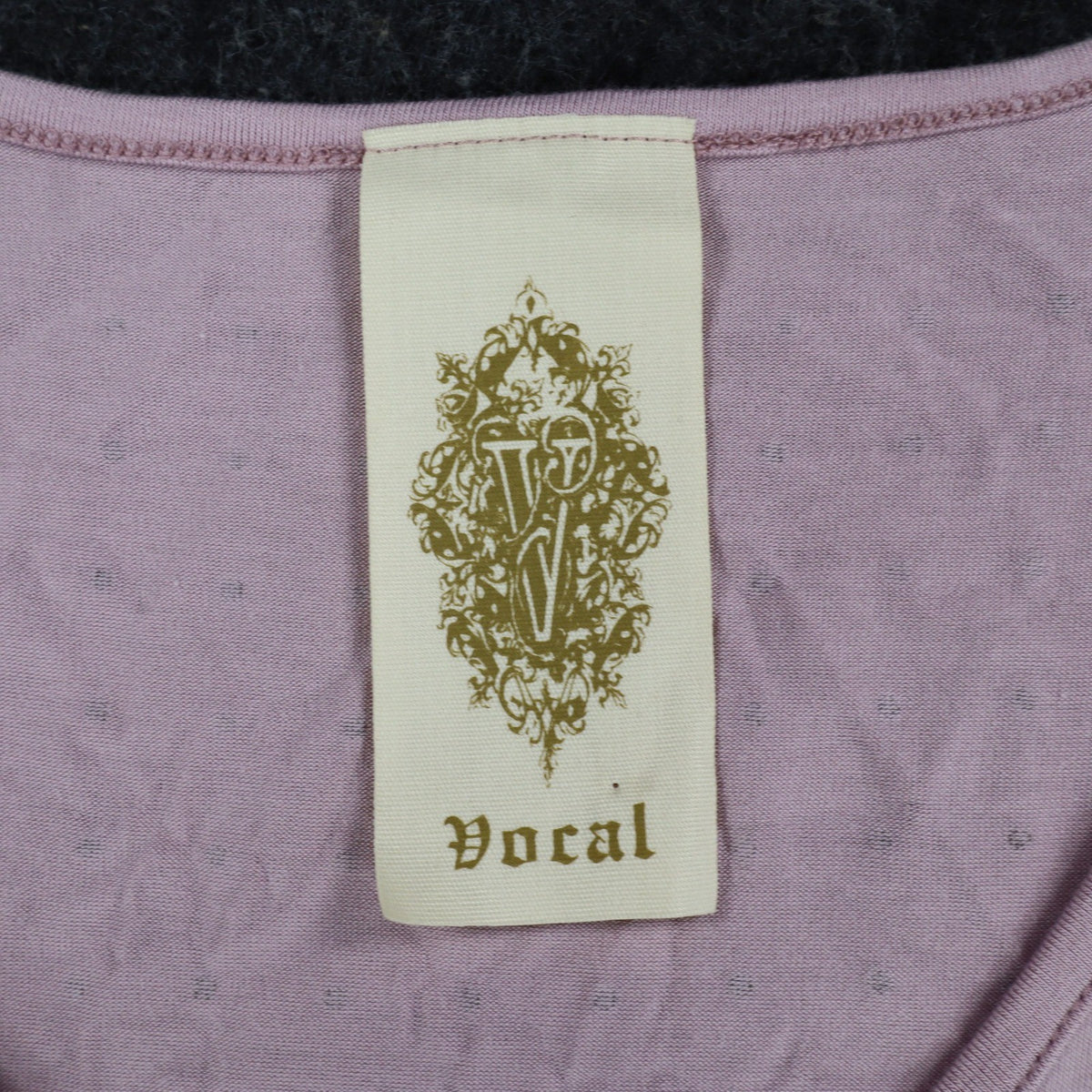 Vocal Rhinestone Stud Tunic Top Womens Small Mauve Pink High Low Layered V-Neck - take2supply