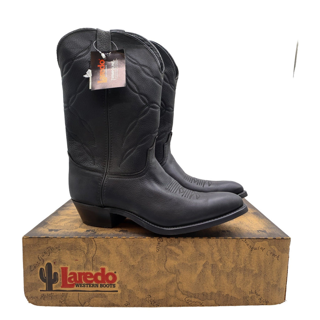 Laredo 28-1801 Western Cowboy Boots Mens 11 Black Leather NWT Made in USA - take2supply
