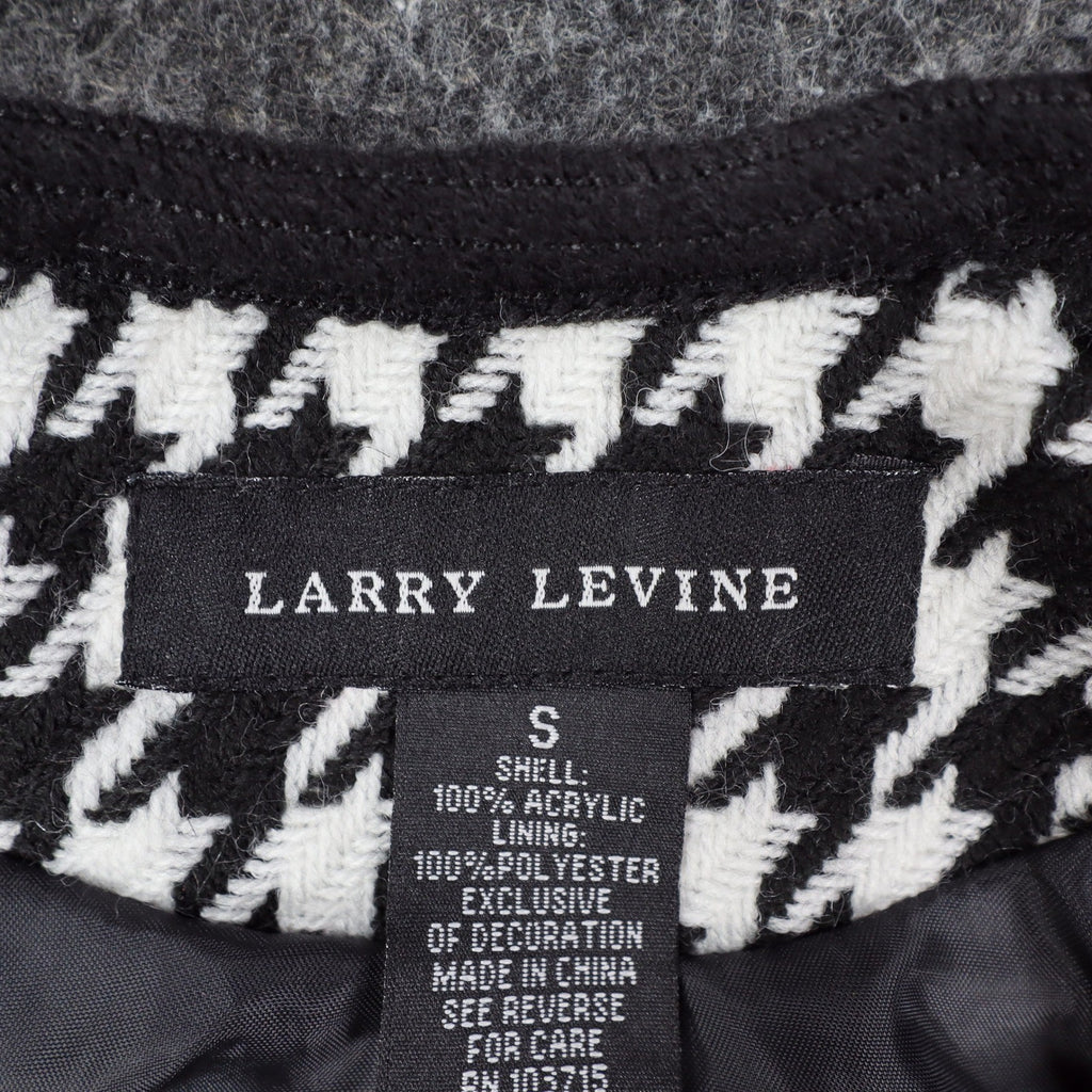 Larry Levine Houndstooth Jacket Womens Size S Black Cream Zip Pockets NWT - take2supply
