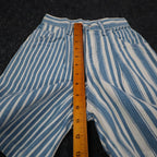 Lee Striped Denim Shorts Girls 8 Slim Vintage 90s USA Deadstock Blue White - take2supply