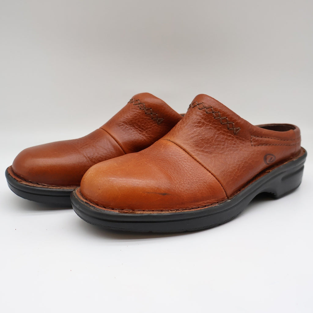 Dexter Escapes Morocco Mules Womens 7 Vintage Cognac Grained Leather Slip On USA - take2supply