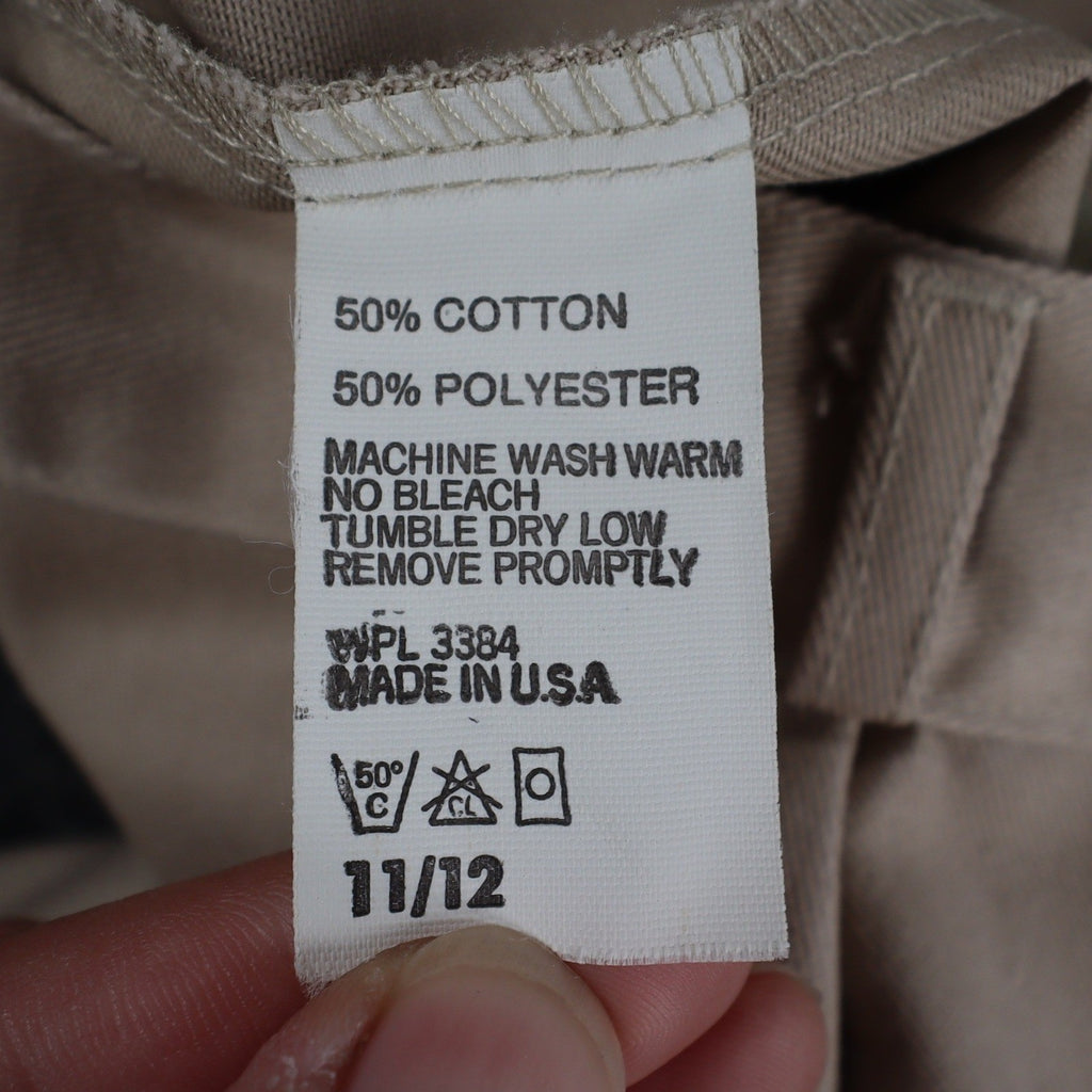 Vintage 90s High Rise Pleated Trousers Womens 11/12 Beige Wide Leg Made in USA - take2supply
