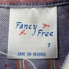 Fancy Free Vintage 70s Striped Blouse Girls 7 Blue Red White NWT - take2supply