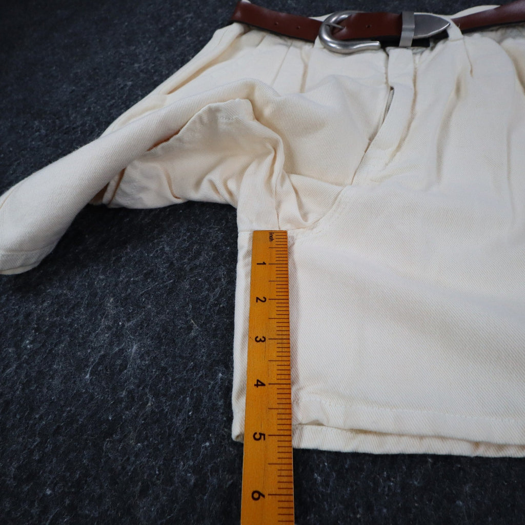 B. Bronson Shorts Womens 3 Vintage 90s Natural Cotton Pleated High Waist Belted - take2supply