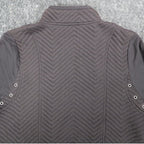 Erin London Quilted Zip Jacket Womens Small Black Chevron Mock Neck Grommet NEW - take2supply