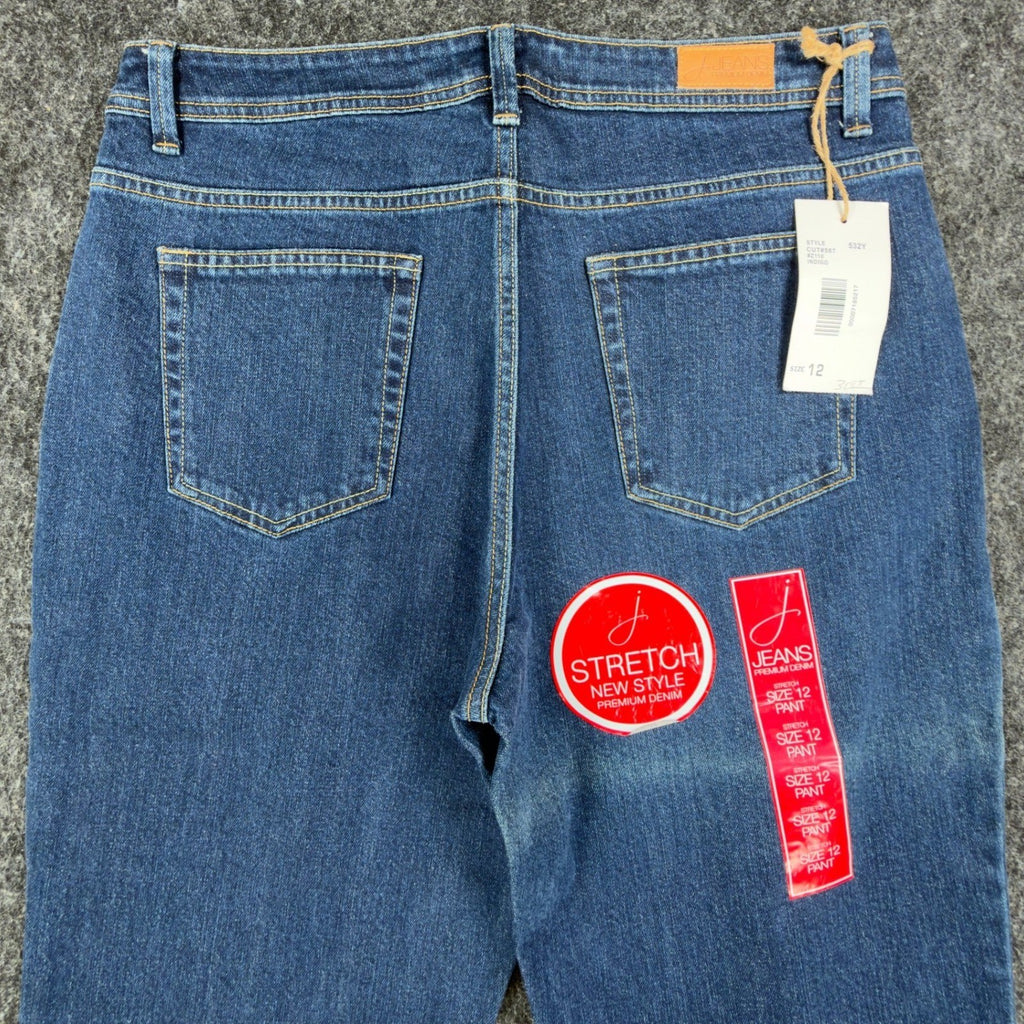 J Jeans Stretch Bootcut Jeans Womens 12 Indigo Blue Cotton Blend NWT - take2supply