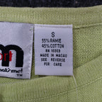 TM Sport That's Me Cardigan Sweater Womens Small Green Embroidered Ramie NWT - take2supply