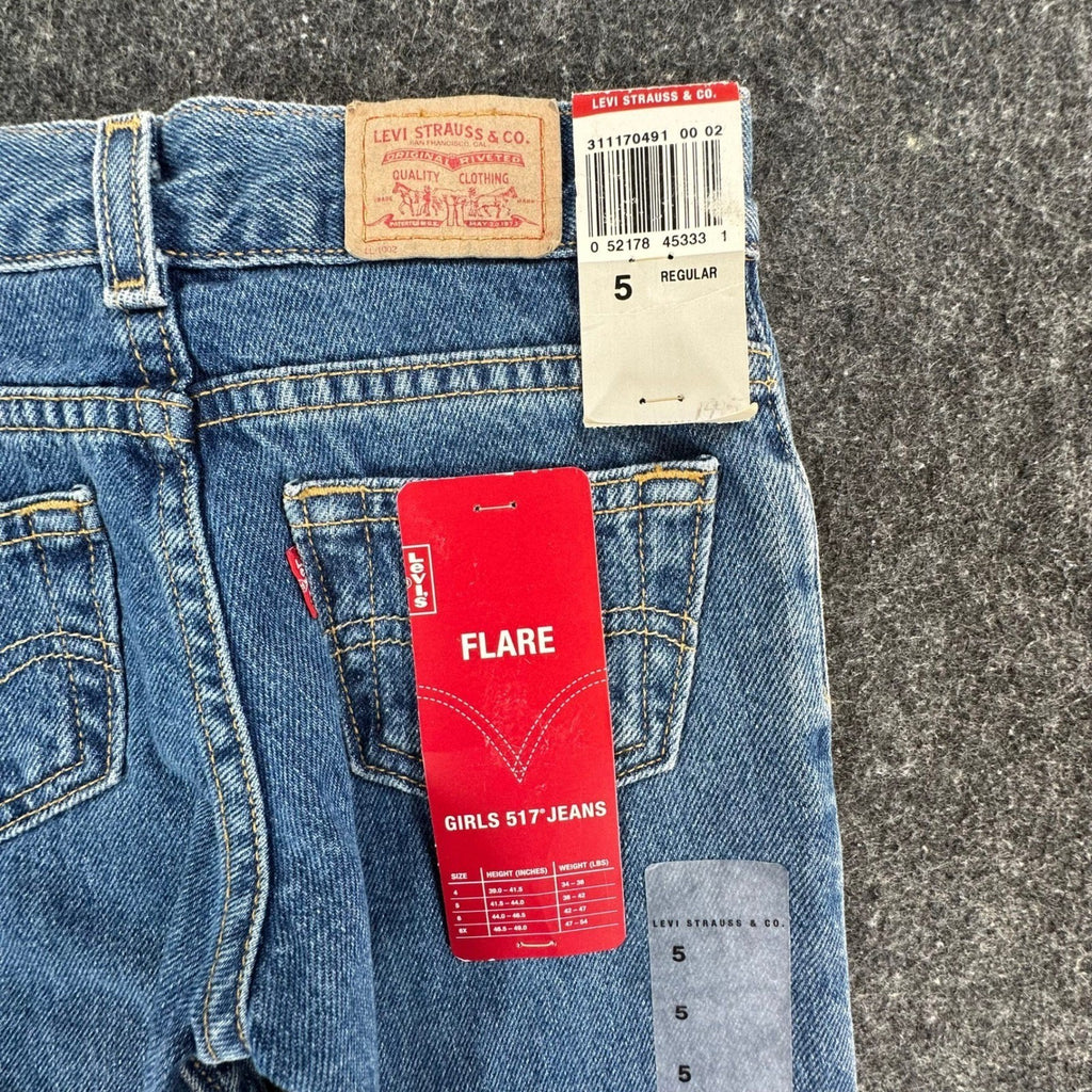 Levi's Vintage Y2K 517 Flare Jeans Girls Size 5 Blue Cotton Denim NWT - take2supply