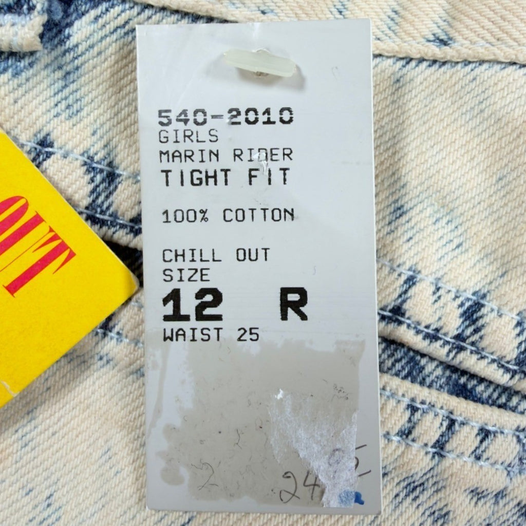 Lee 80s Vintage Marin Riders Jeans Girls 12 Acid Wash Yellow NWT C508 - take2supply