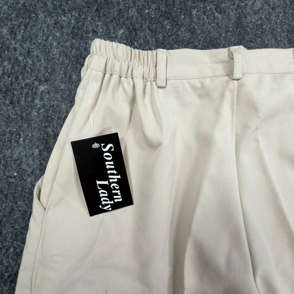 Southern Lady Vintage Pleated Shorts Womens 10 Khaki Twill NWT Deadstock 90s - take2supply