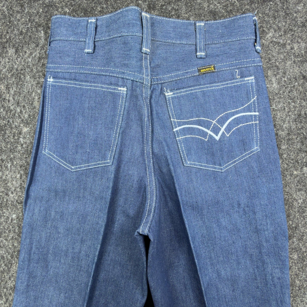 Maverick Vintage 70s Boot Flare Jeans Boys 16 Regular Blue Denim NWT Deadstock - take2supply