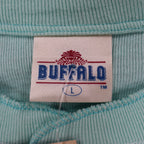 Buffalo Henley Shirt Mens Large Vintage Deadstock USA Made Aqua Blue Skier C1259 - take2supply