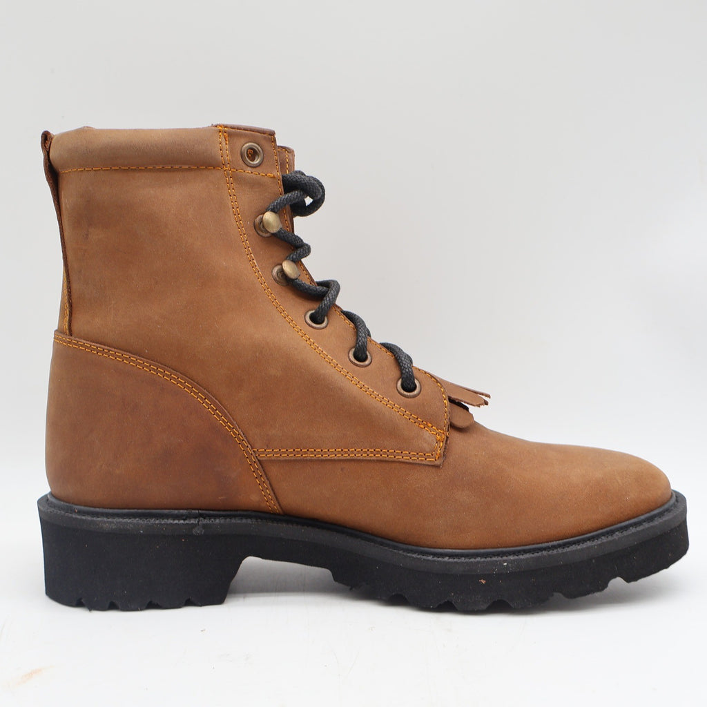Double-H Boots Packer Work Boots Womens 5.5 D Vintage 90s Brown Leather DH 925Y - take2supply