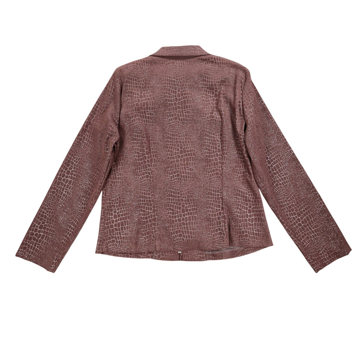 AGB Byer California Skirt Suit Set 12 Brown Crocodile Embossed Zip Jacket Skirt - take2supply