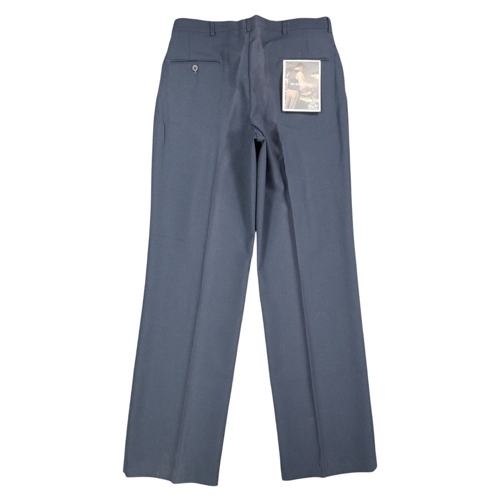 Haggar Stuff Pleated Dress Pants Mens 33x32 Vintage 90s Navy Wool Blend NWT - take2supply