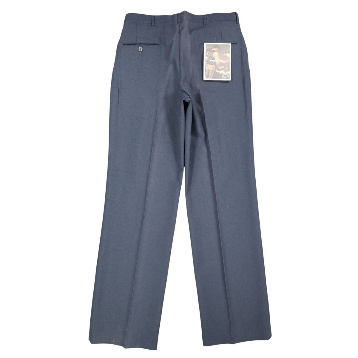 Haggar Stuff Pleated Dress Pants Mens 33x32 Vintage 90s Navy Wool Blend NWT - take2supply
