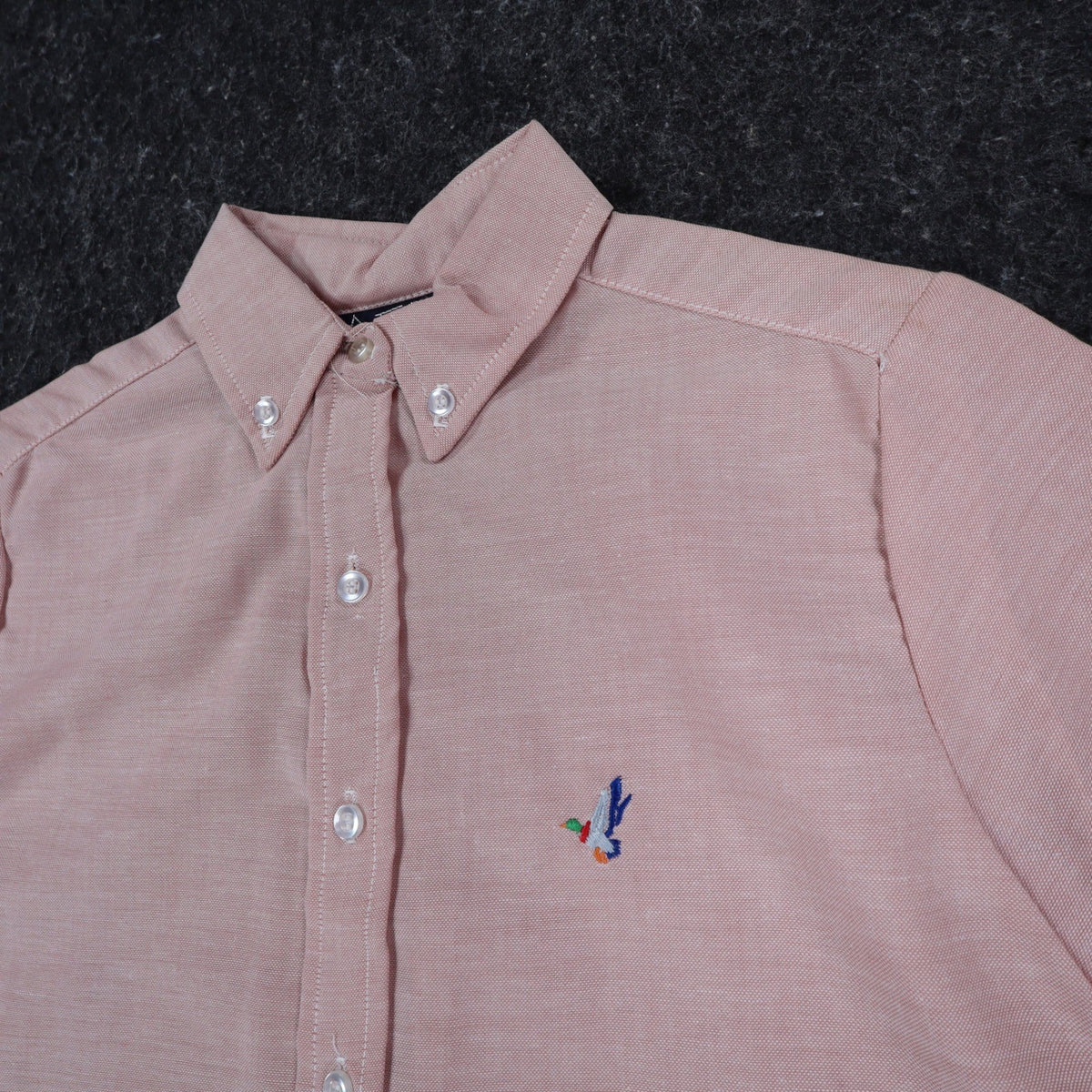 A Fox Shirt Kids 5 Vintage Pink Cotton Short Sleeve Duck Embroidery USA New - take2supply