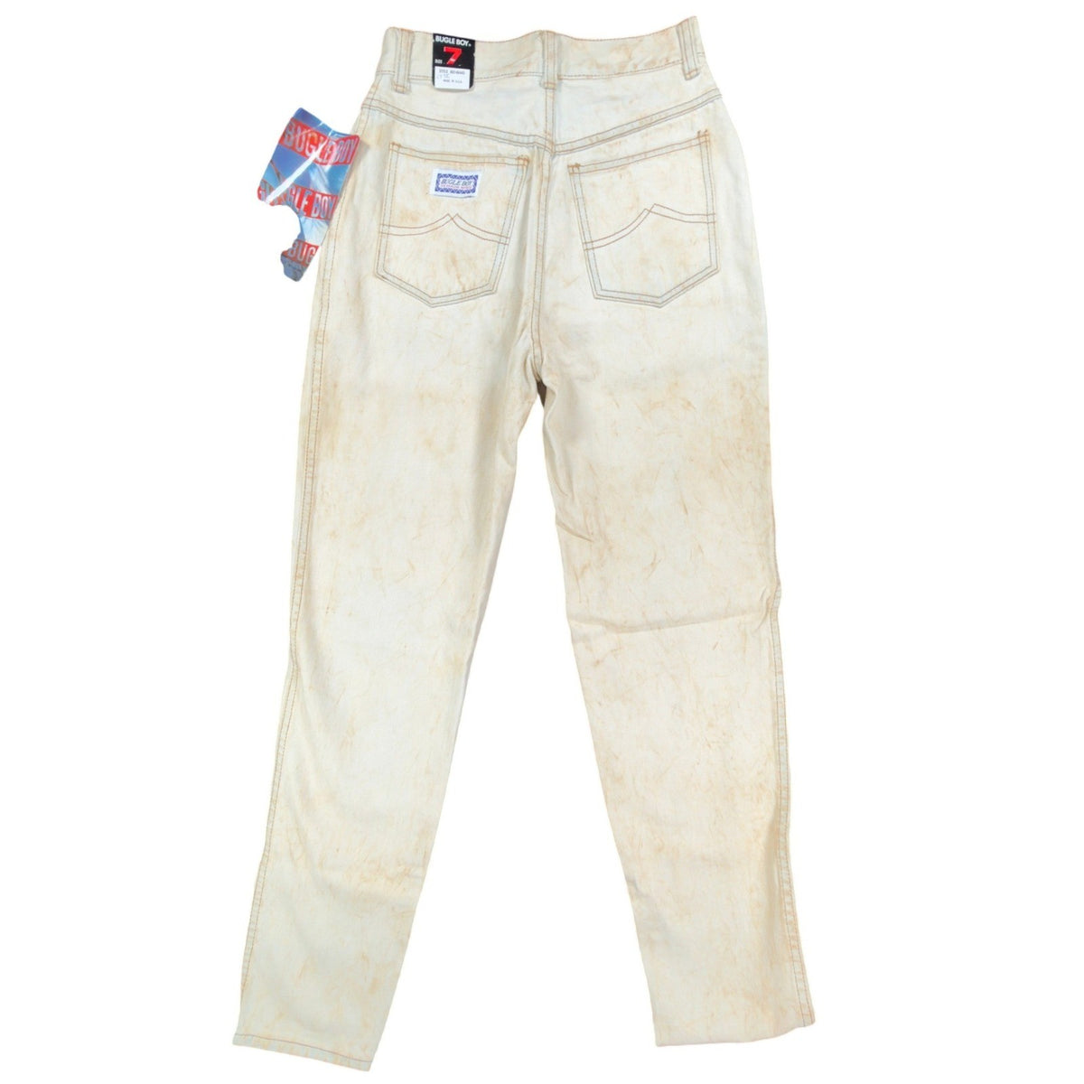 Bugle Boy Vintage 90s Jeans Womens 7 Tan Cotton NWT Made in USA High Waist Denim - take2supply