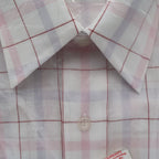 Mark VII Dress Shirt Mens 16 32/33 Vintage Deadstock White Red Blue Plaid Grid - take2supply